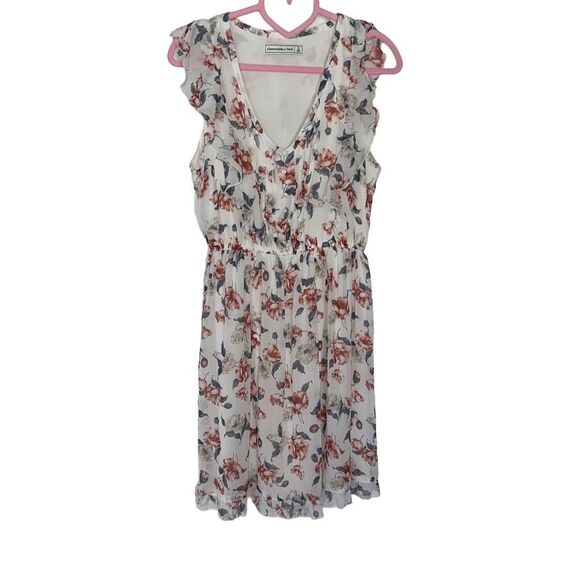 Abercrombie & Fitch Floral Cottage Ruffle Flutter Sleeve Mini Dress | Size Small - Picture 1 of 5